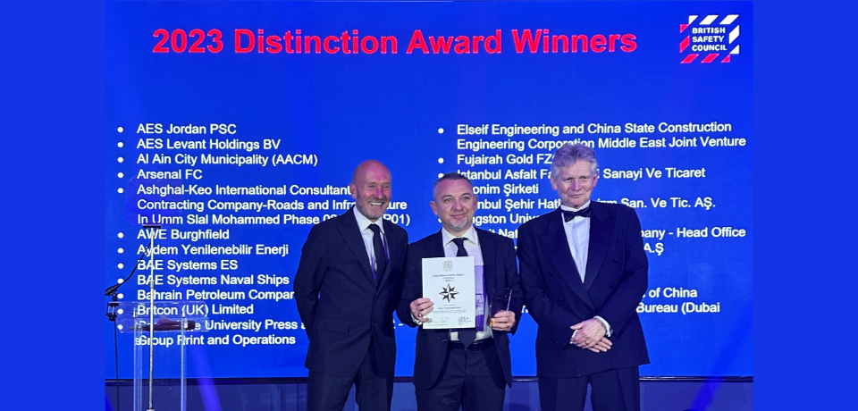 International Occupational Safety Distinction Winners Award to Aydem Renewables
